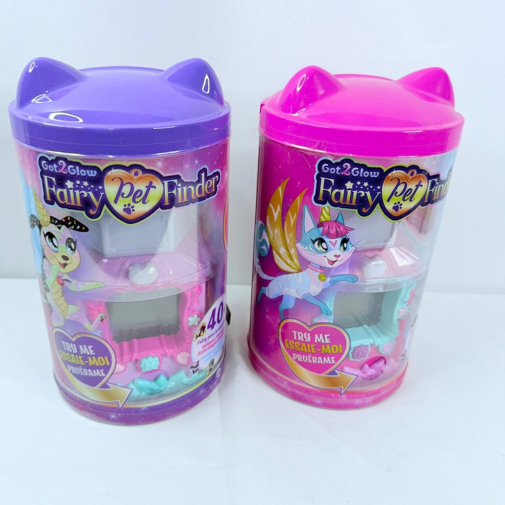 Got2Glow Fairy Pet Finder Lot of 2 Pink and Purple Virtual Pet Jars 4991 4992 - Picture 1 of 8